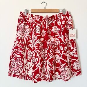 NWT Knox Rose Boho Printed Skirt Red Size L